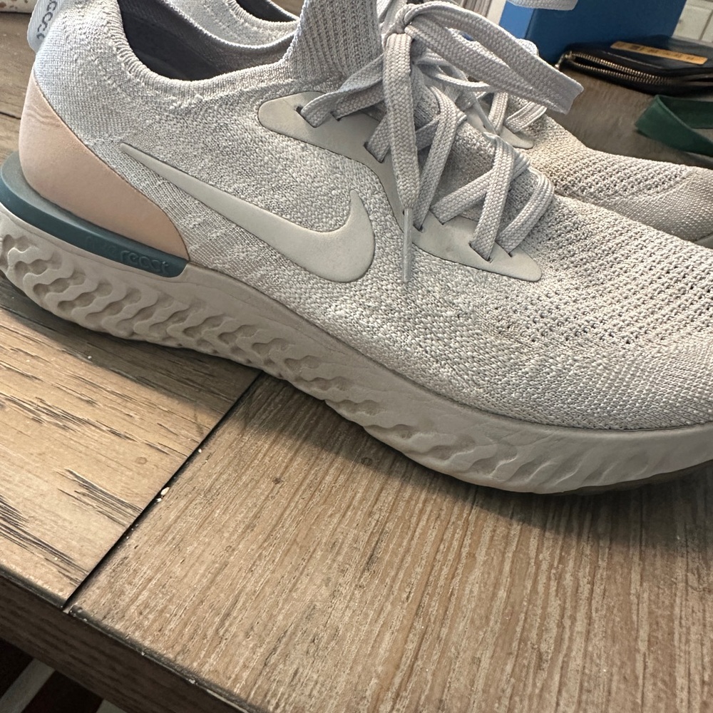 Nike Gray and Cream Athletic Shoes with React Foam